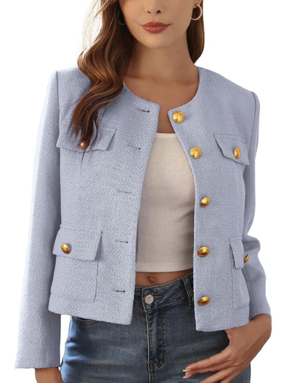 Cropped Tweed Blazers for Women